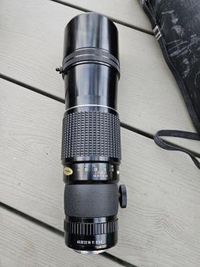 Prachtige vintage Pentax-M 400mm 1:5.6 telelens met koker