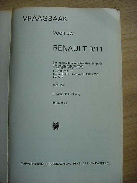 Vraagbaak Renault 9/11