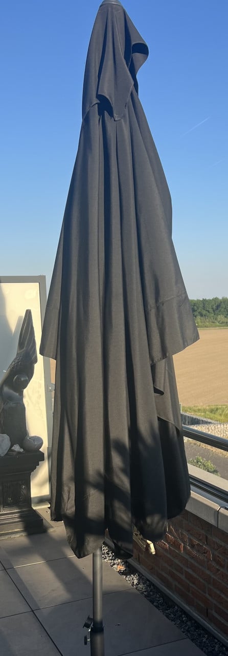 Knikbare parasol 2x3 meter zwart