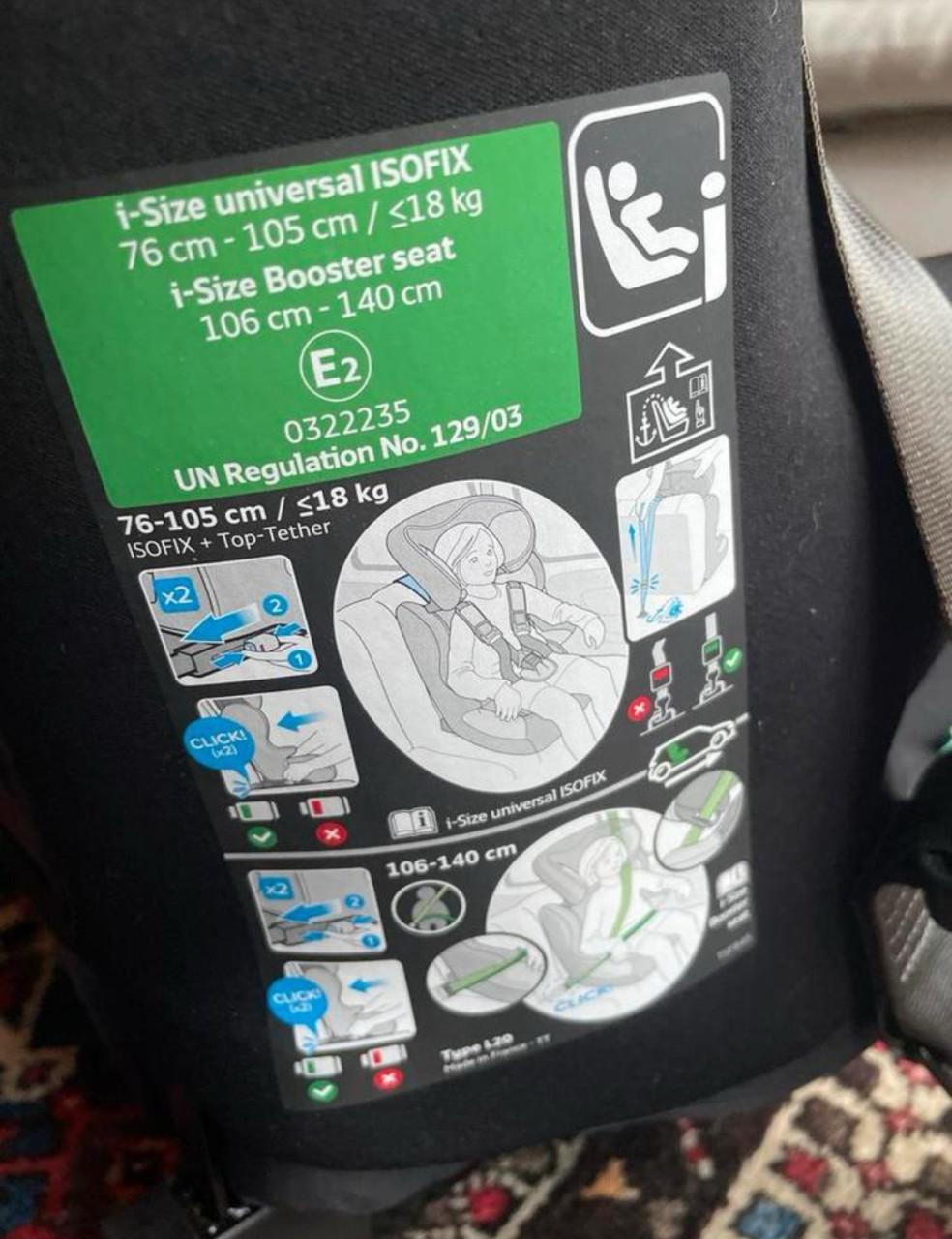 Autostoel 76-105cm i-size