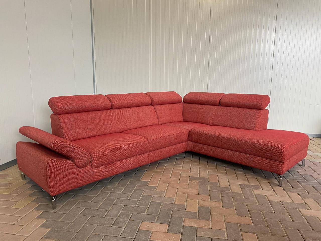 GRATIS LEVERING HEEL NL Mooi Rode Stoffen Hoekbank