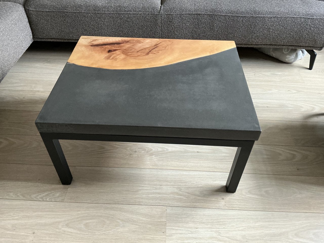 Handgemaakte Salontafel Beton/Hout
