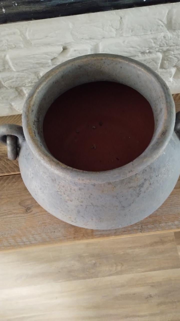 Mooie grijze pot met oren