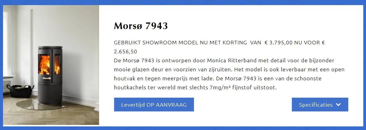 HOUTKACHELS SHOWROOMMODELLEN
