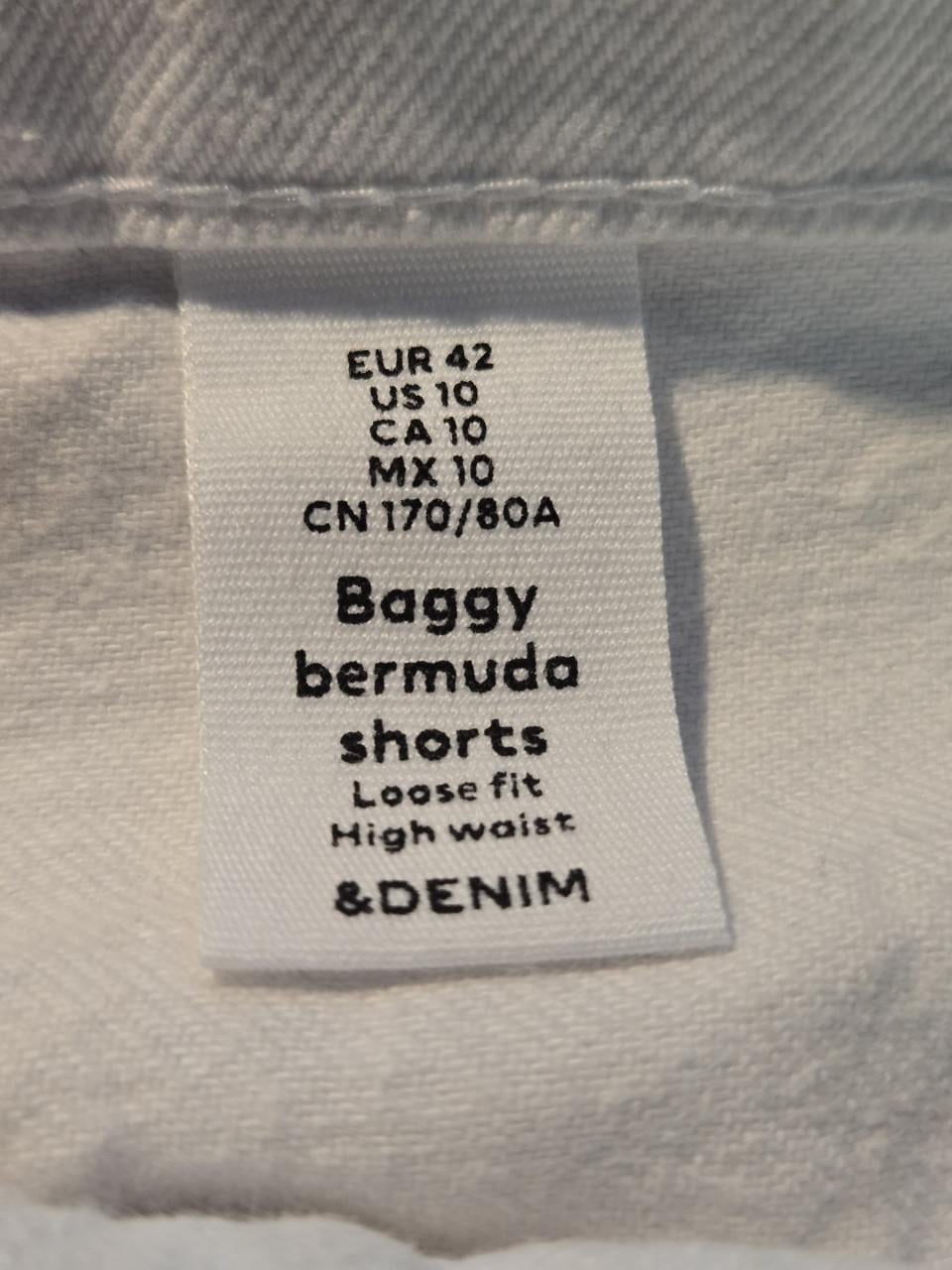 Witte, wijde bermudashort van spijkerstof Maat 42