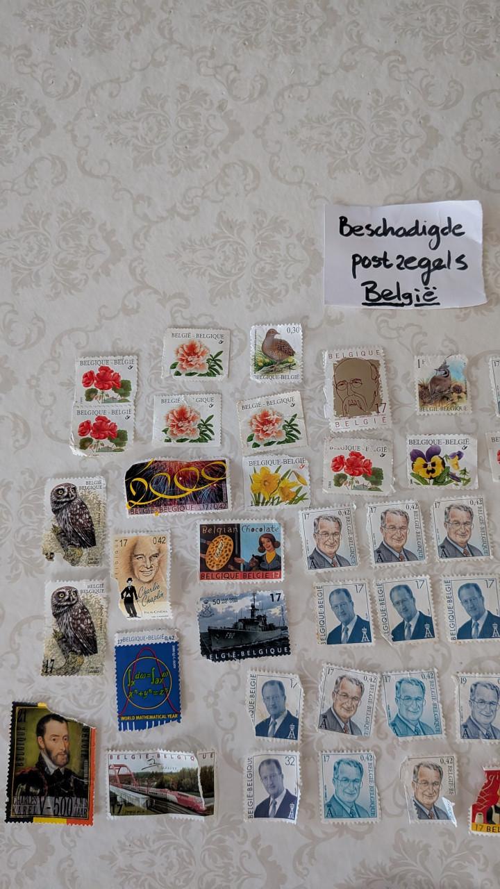 Partij postzegels België (vogels/bloemen), Luxemburg, FR, DE, UK In 1 koop