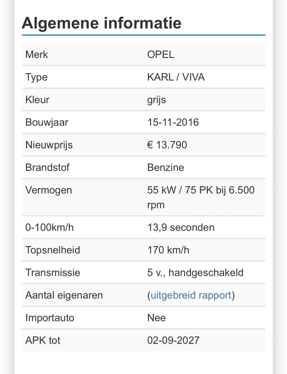 Opel Karl 2016