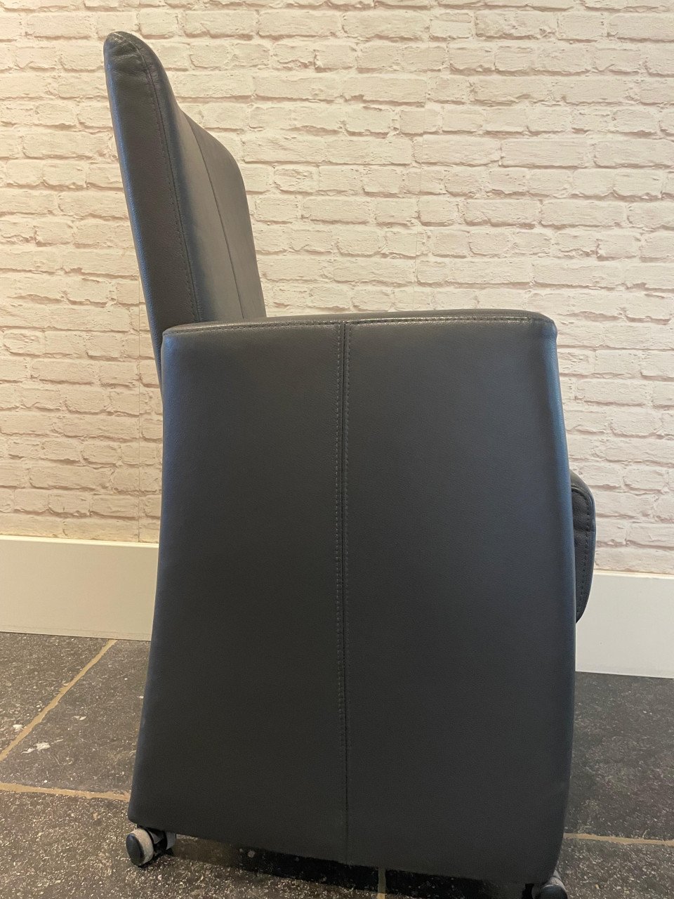 4x leren eetkamer fauteuil/ eetkamerstoel