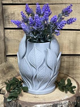 Bladeren vaas in Nature Gray