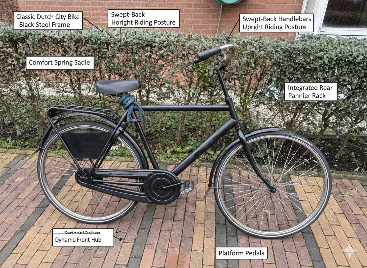 Goede zwarte stadsfiets