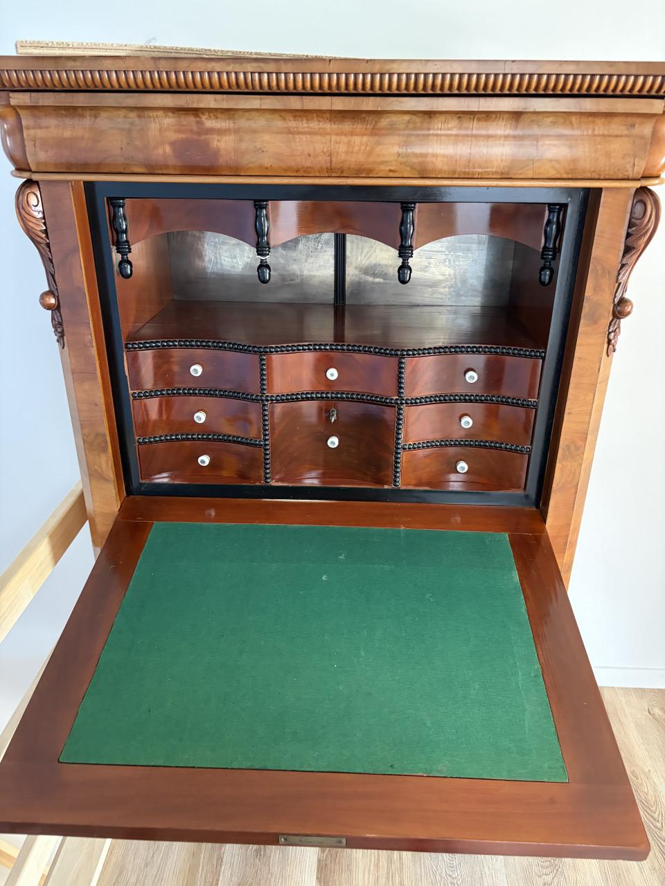 Antieke Biedermeier Secretaire Ladekast Klepkast