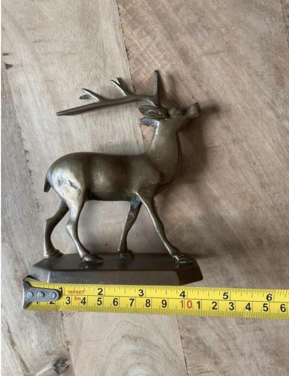 Bronzen beeldje hert antiek vintage