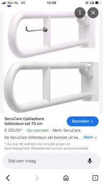 Toilet beugel opklapbaar 2x