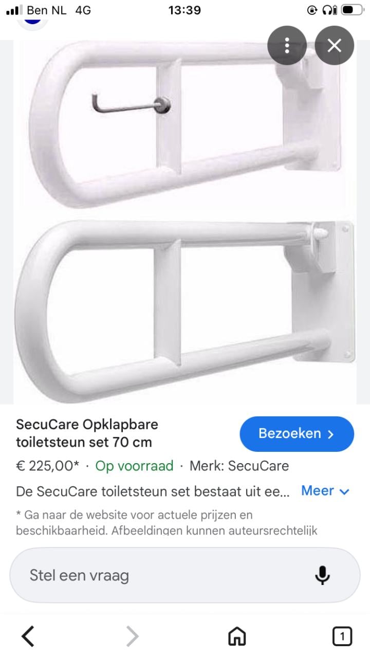 Toilet beugel opklapbaar 2x