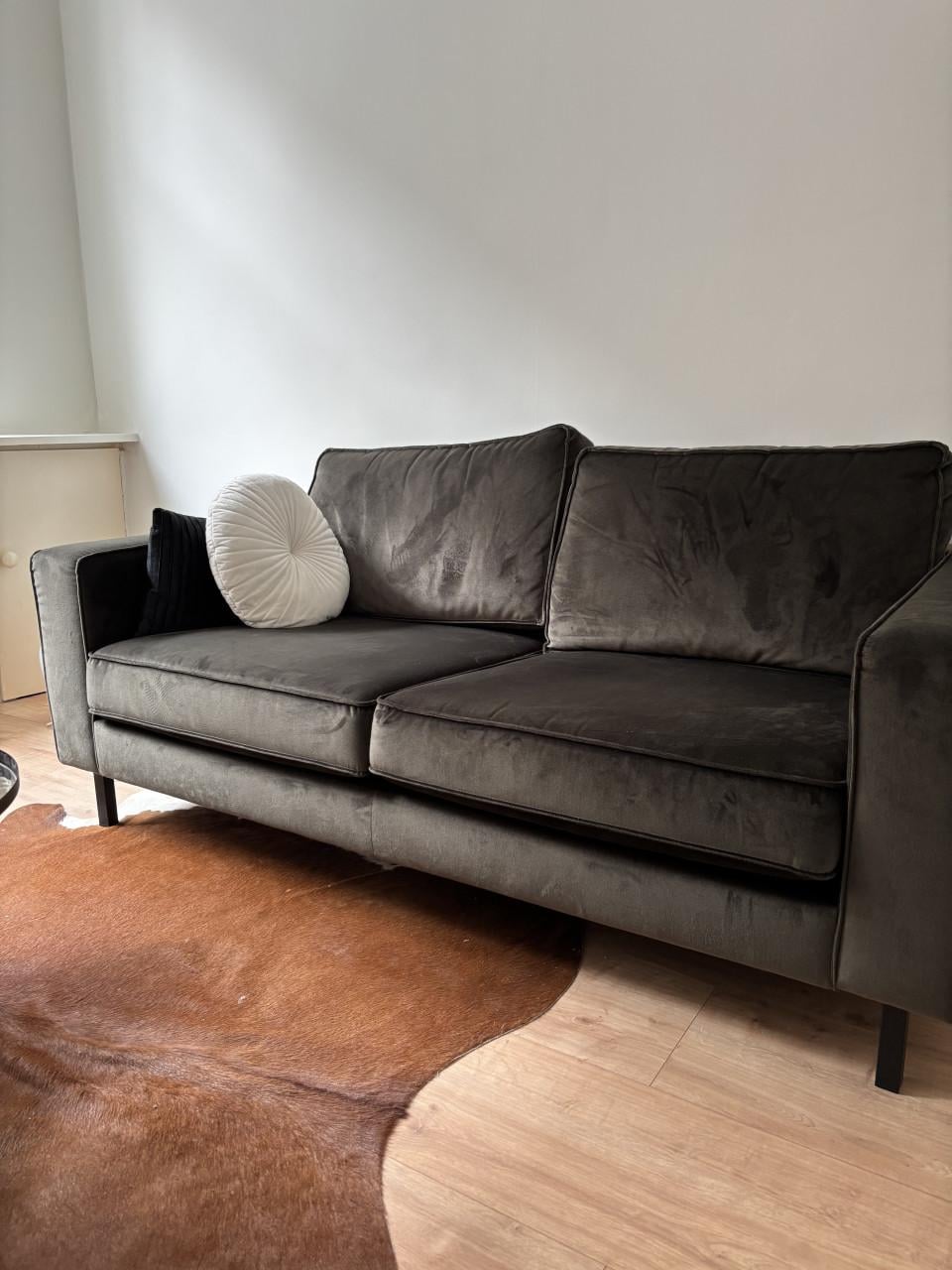 WOOOD bank Robin 2,5zits fluweel warmgroen
