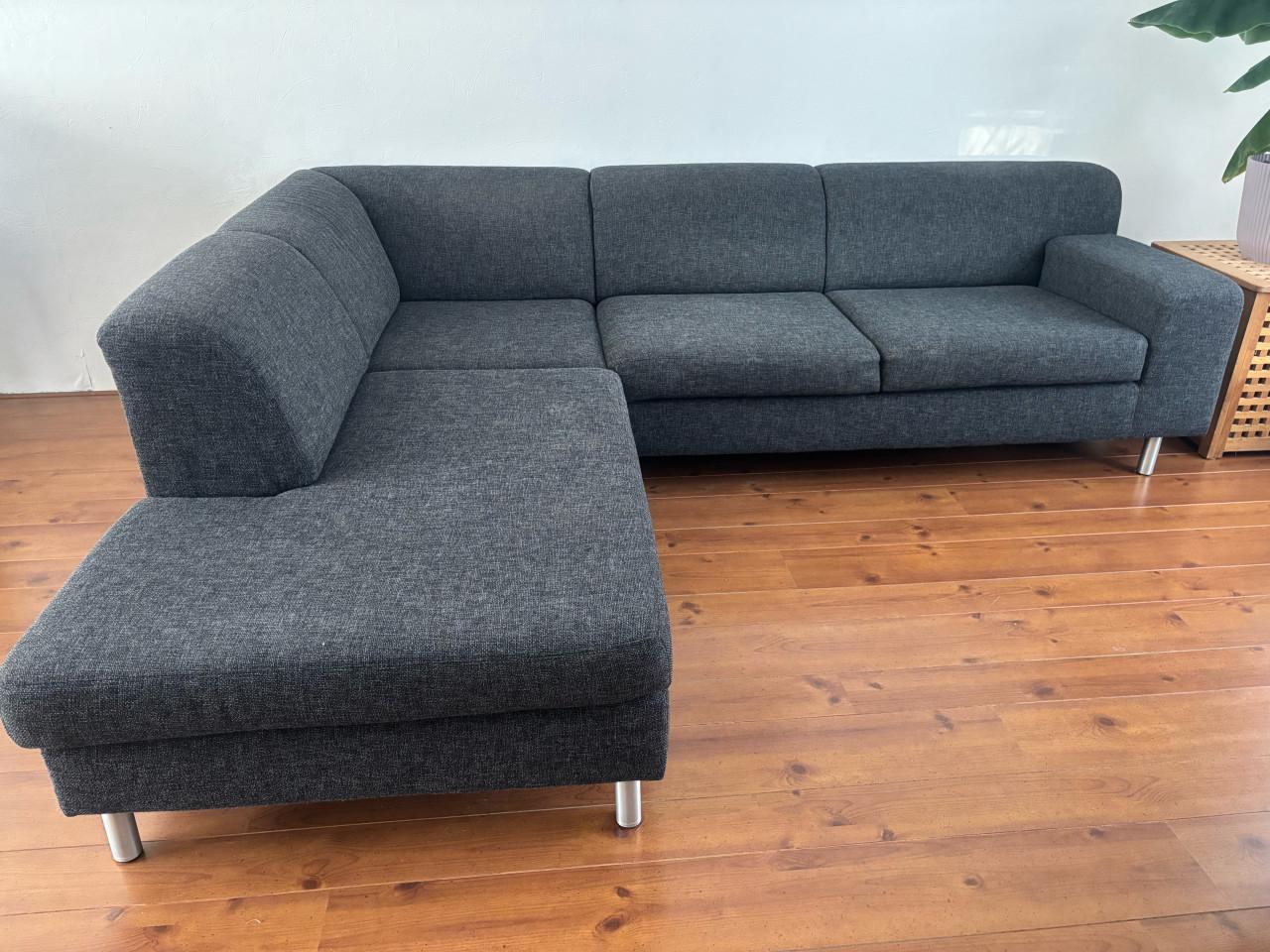 Bank antraciet L vorm