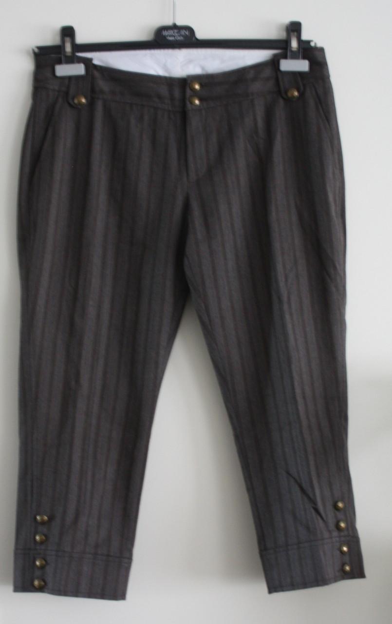 3/4 broek bruin met stepen broek maat 38