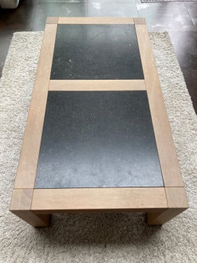 Massief eiken salontafel whitewash