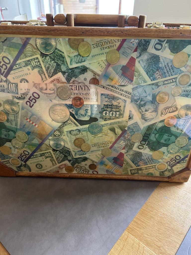 Houten attachekoffer blikvanger koopje