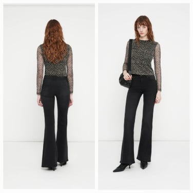 ONLY zwarte flared , stretch spijkerbroek  Maat M / Lengte 30