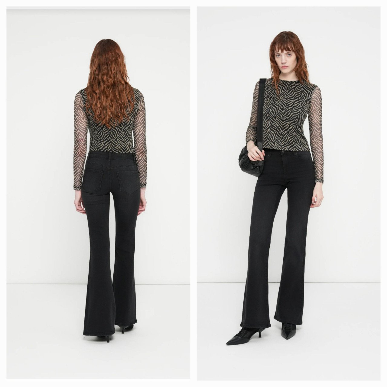 ONLY zwarte flared , stretch spijkerbroek  Maat M / Lengte 30