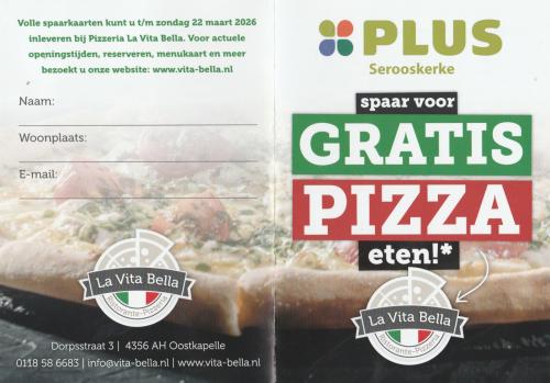5 volle spaarkaarten Plus Pizza-aktie La Vita Bella