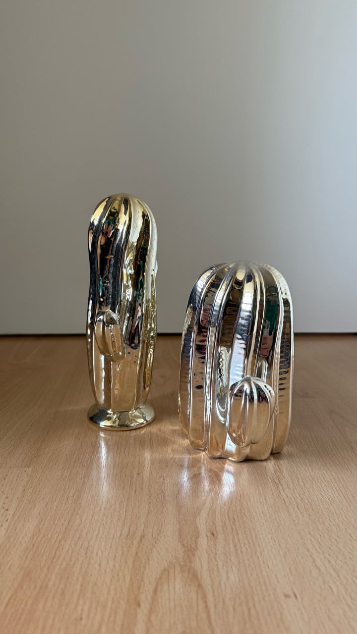 Decoratie Cactus Goud 2stuks