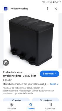 Prullenbak met 3 vakken