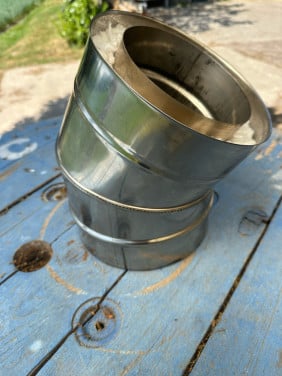 RVS Dubbelwandige rookafvoer 45gr 150/200mm