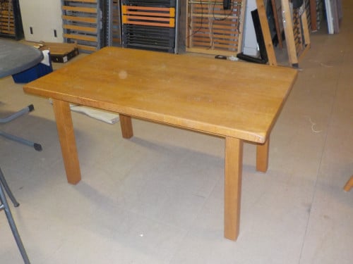 Massief blank eiken tafel 140 x 80 cm + 4 massief eiken stoelen