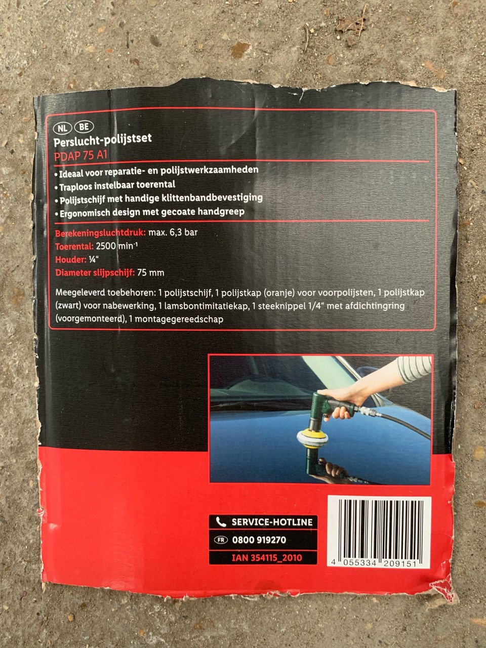 Parkside perslucht-polijstset