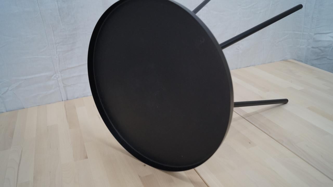 Zwart metalen bijzet / kaarsen tafeltje.