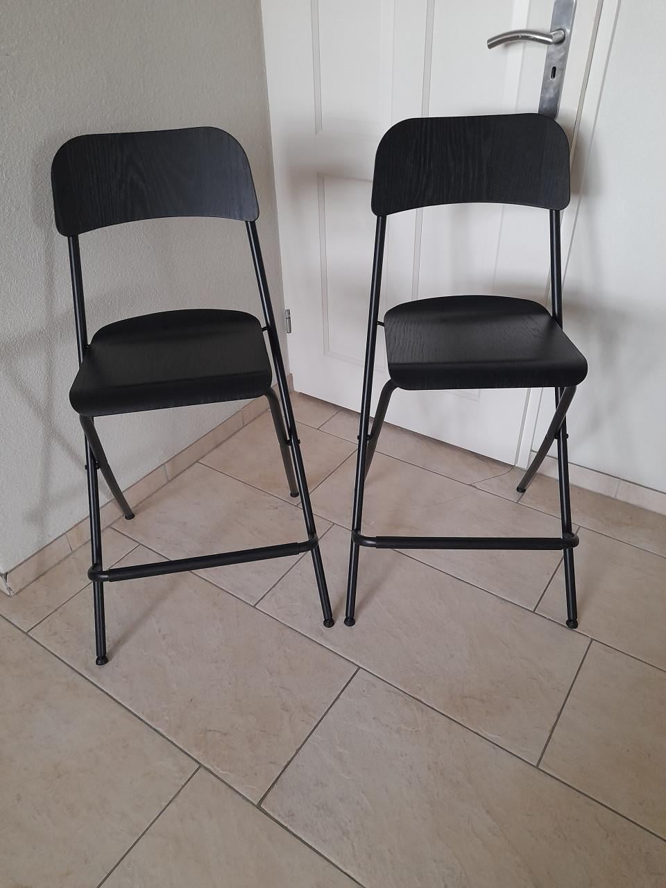 FRANKLIN Barkruk, opklapbaar, bladhoogte zwart/zwart, 63 cm ( z.g.a.n. )