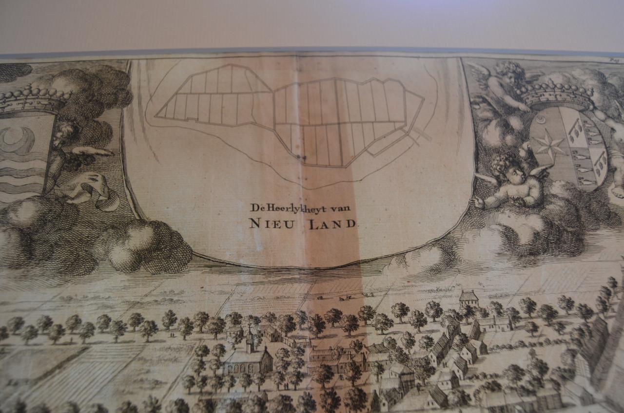 Kopergravure 'De heerlykheyt van Nieu Land' Smallegange 1696
