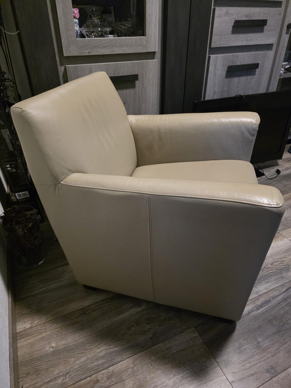 Fauteuil leer  beige