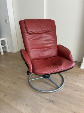 Fauteuil, Rood Leer