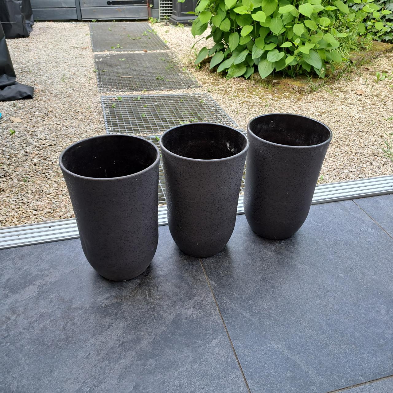 Bloempot donkerbruin 3 stuks