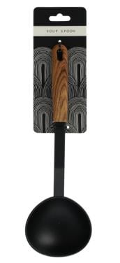 JENS Living Soeplepel - Pollepel - Opscheplepel - houtlook & zwart