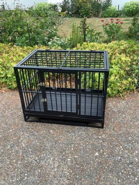 Te koop; stalen puppy bench  kennel