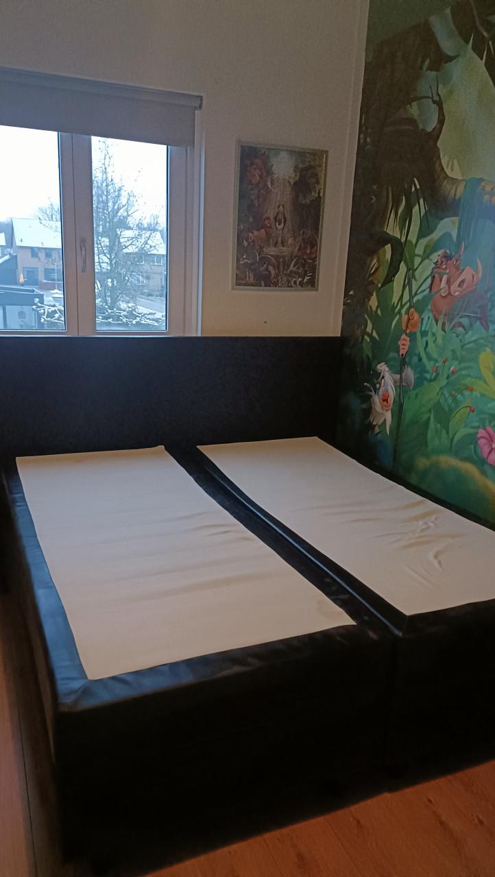 Lederen boxspring 180x200