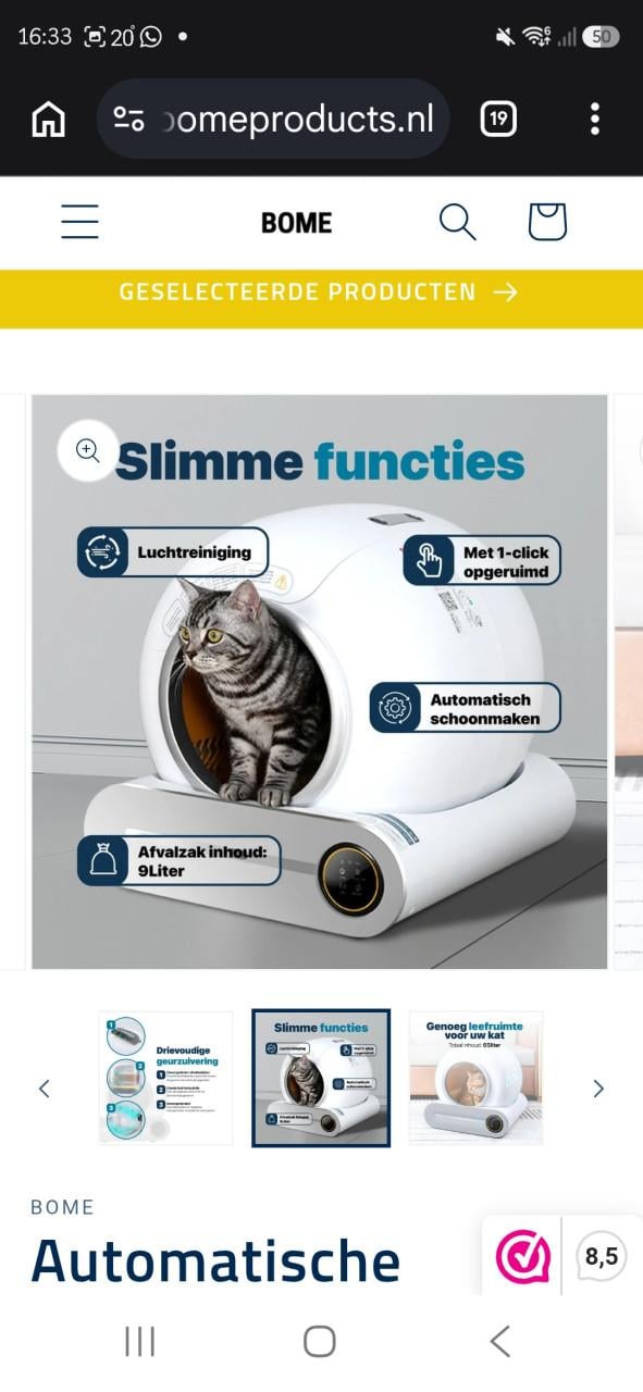 Bome elektrische kattenbak