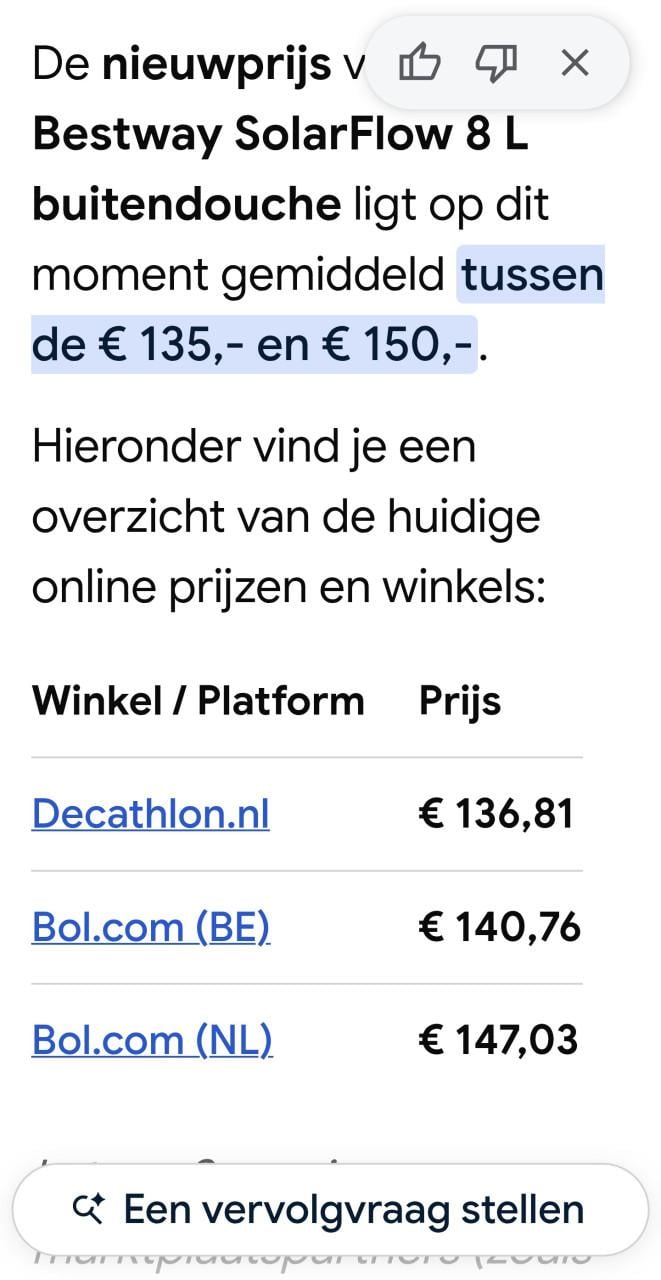 Bestway buitendouche splinternieuw in doos