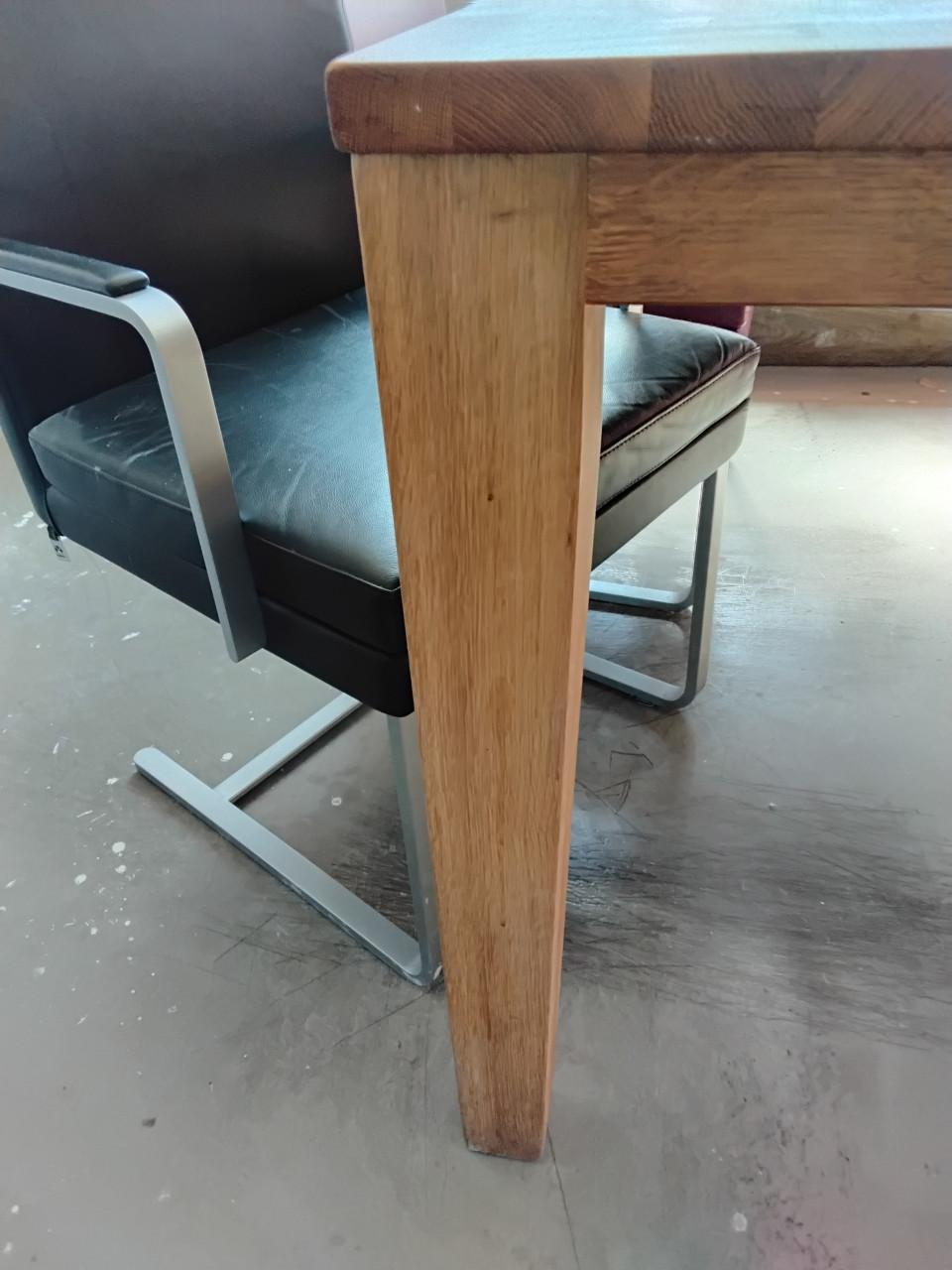 Eethoek compleet gratis modern Hulsta leren metalen 4 stuks stoelen met taf
