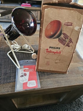 Prachtige originele jaren 50 Philips infraphil infrarood warmtelamp...
