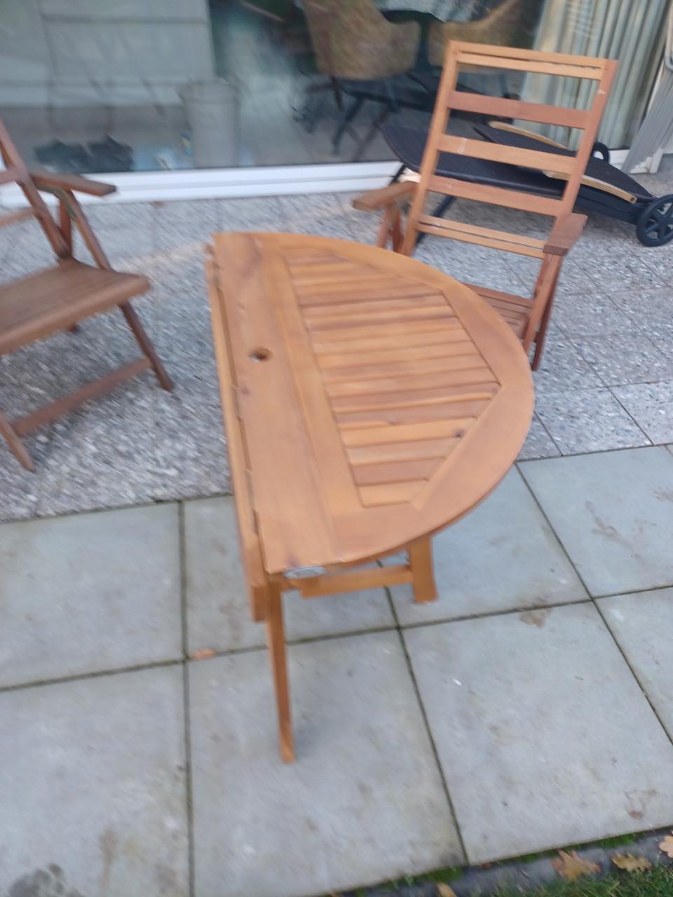 Ronde hardhouten tuintafel, inklapbaar