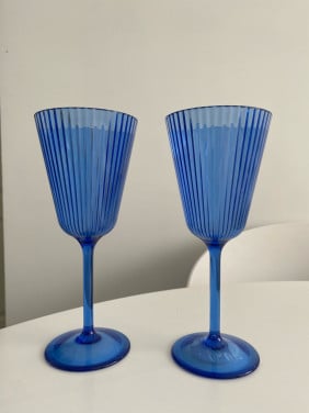 Wijnglas kunstof blauw