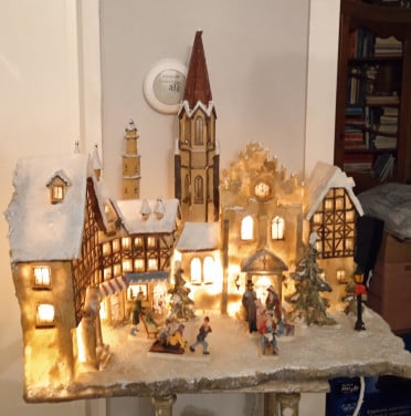 Prachtig kerstdorp met verlichting