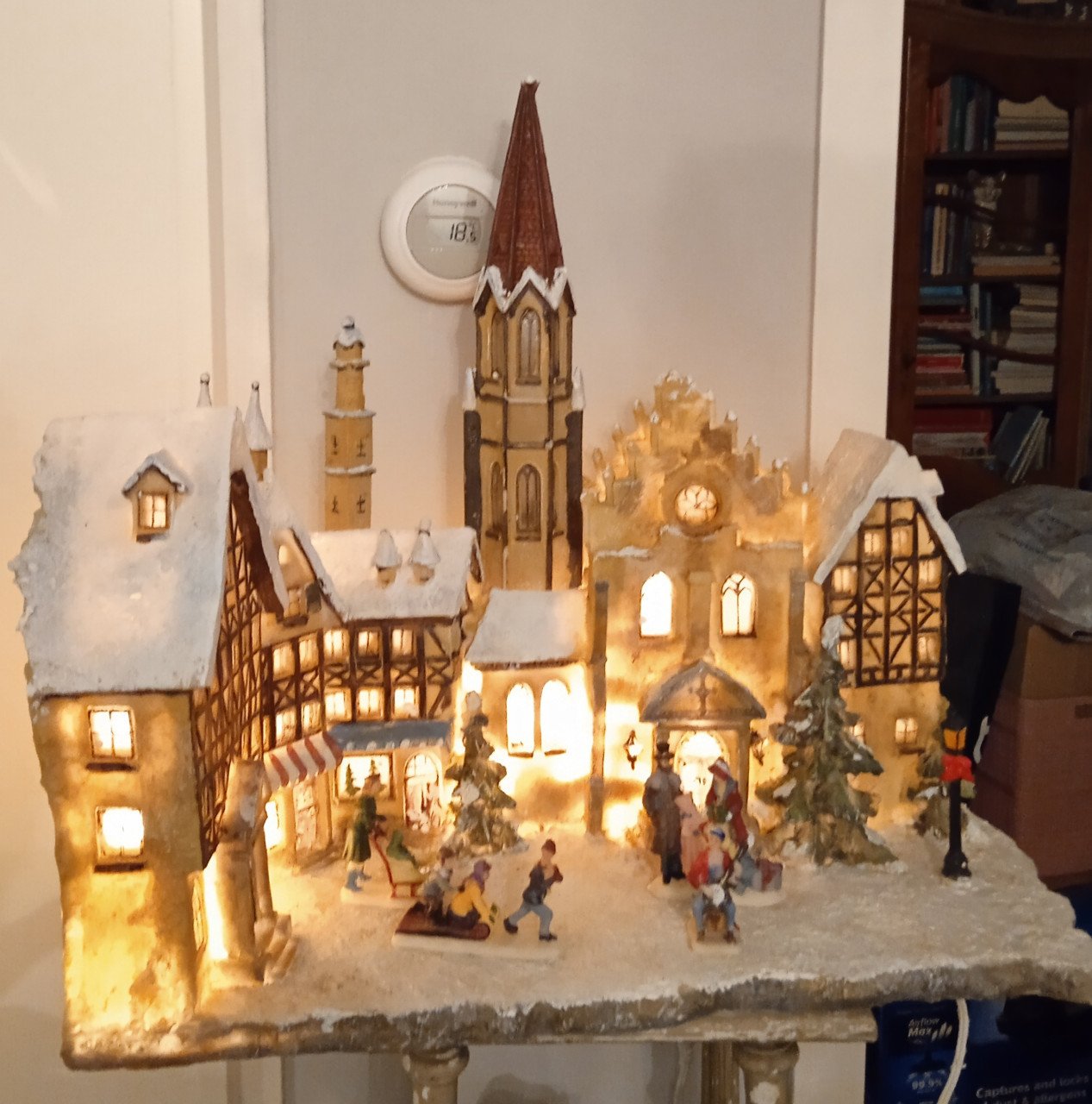 Prachtig kerstdorp met verlichting