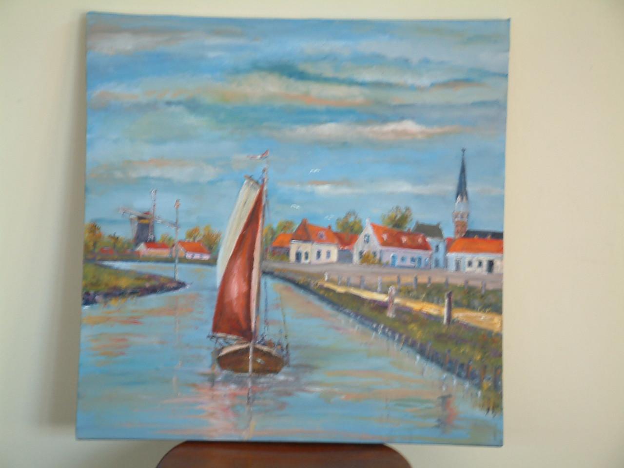 Schilderijen  oude visserij zeilers Jac Caljouw  Arnemuiden schilderijen