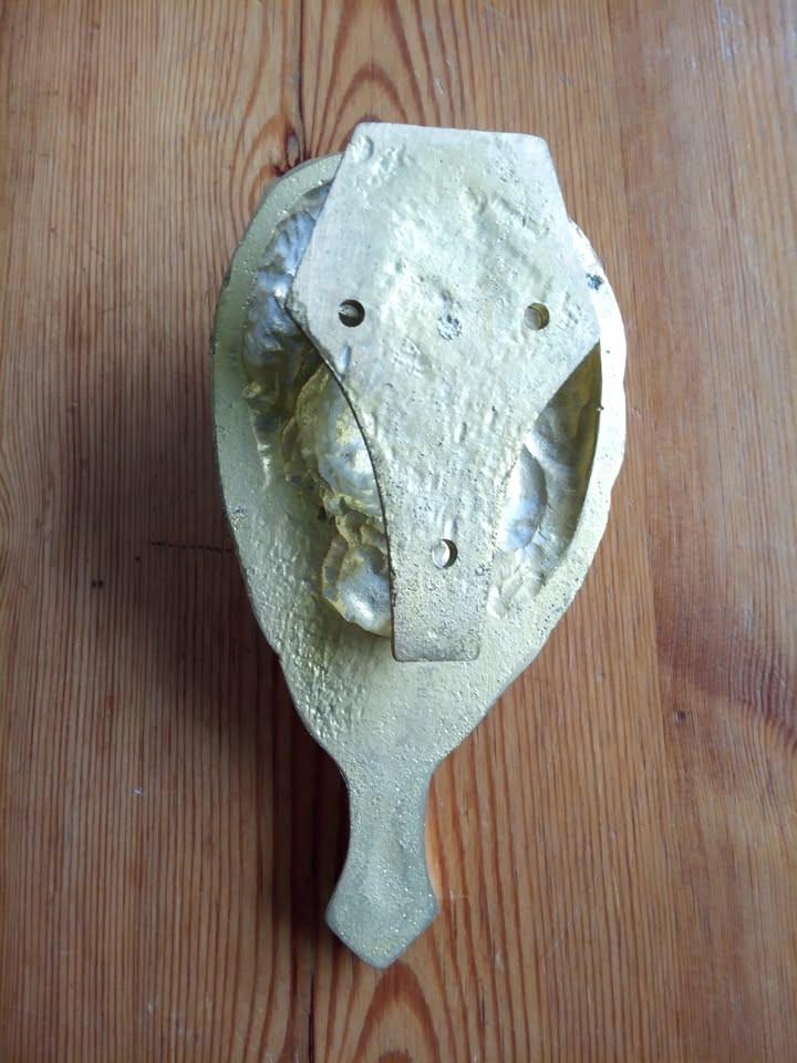 Zware kwaliteit messing Chow Chow deurklopper NIEUW!!